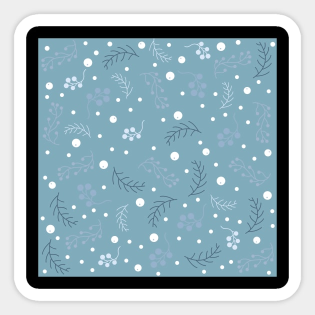 Winter Twigs and Berries Sticker by Kristina Stellar Scandinavian Land